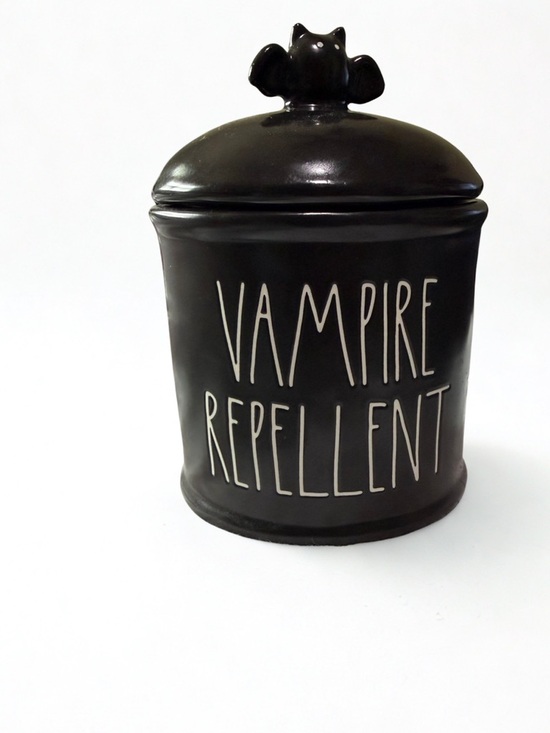 Rae Dunn Other - Rae Dunn Black 'Vampire Repellent' Canister
